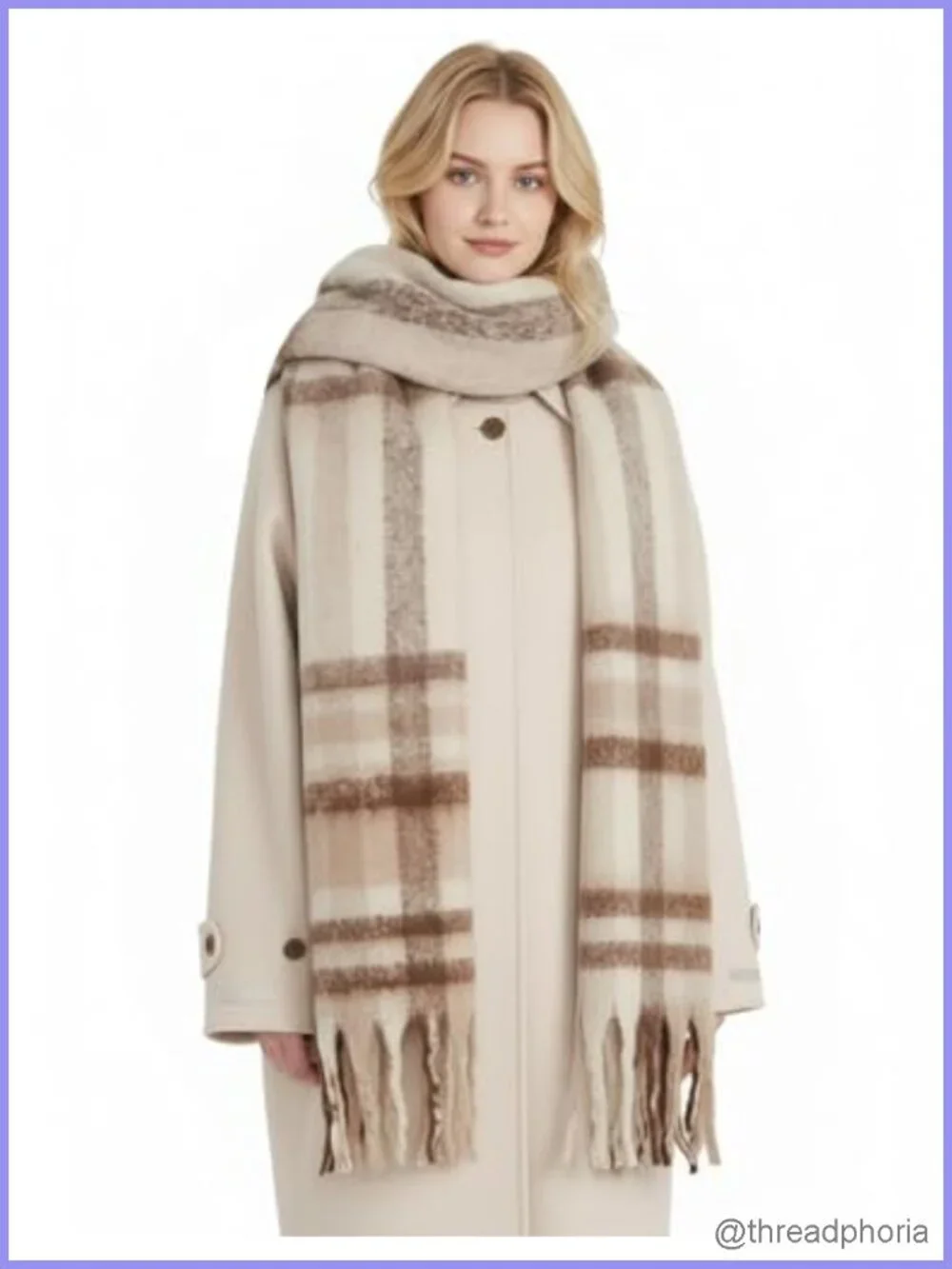 Women's Long Plaid Scarf Blanket Shawl Wrap Soft Winter Warm Pashmina